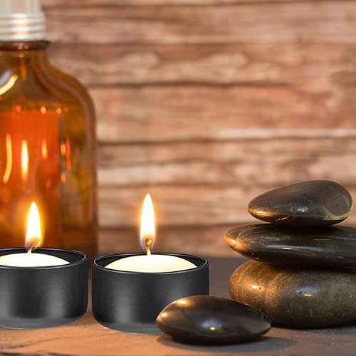 Miniatura 6 de Tarros de vela de lata, 24 latas para hacer velas con tapas, recipientes de metal para velas de 1.7 fl oz para hacer velas, tarros de velas, lata