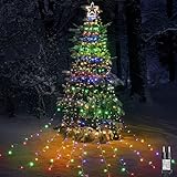 🎄 Cortina de Luz navideña 8 Modo: Combinación, ondas, secuenciales, Slo-glo, tracking flash, slow fade, flash / twinkle y luz constante.