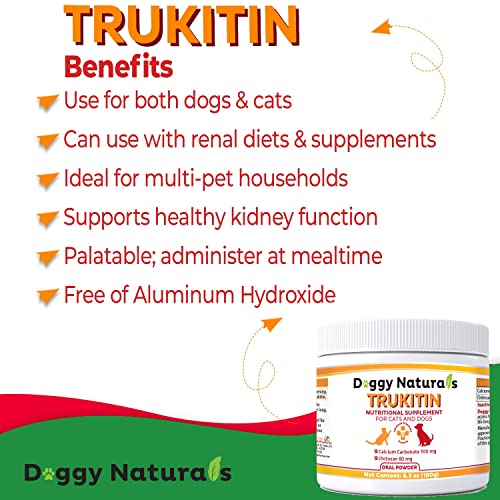 Trukitin Chitosin Based Mostly Phosphate Binder for Cats  Canines  All Pure Human Grade Elements for Renal Help Complement with Calcium Carbonate Oral Powder made in Usa  Cucciolini Doodles Trukitin chitosin based mostly phosphate binder for cats  canines  all pure human grade elements for renal help complement with calcium carbonate oral powder made in u S A   cucciolini doodles