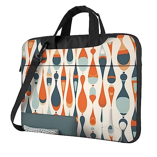 Sac à bandoulière pour ordinateur 13 pouces noir imprimé rétro moderne