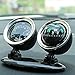 Riloer 2 in 1 Car Thermometer Compass with Adhesive, Navigation/Direction Guide Ball Adjustable Vehicle Mount Dashboard Compass for Marine Boat Car Truck (Black)