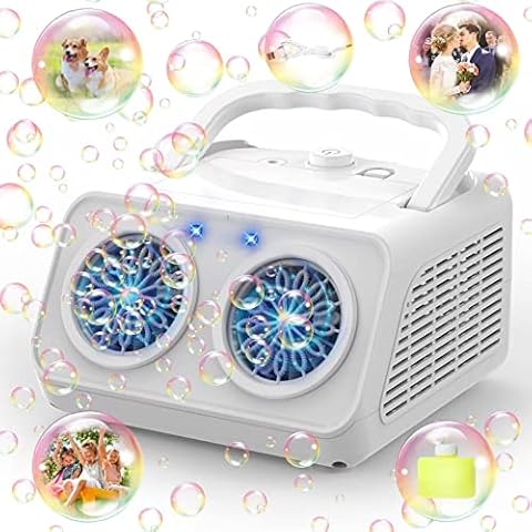 Panamalar Bubble Machine, Automatic Bubble Blower Dual Motors 20000+ Bubbles Per Minute for Kids Toddlers, 2 Modes No Spill Electric Bubble Maker Toys with 120ml Solution for Outdoor Party Wedding Cover