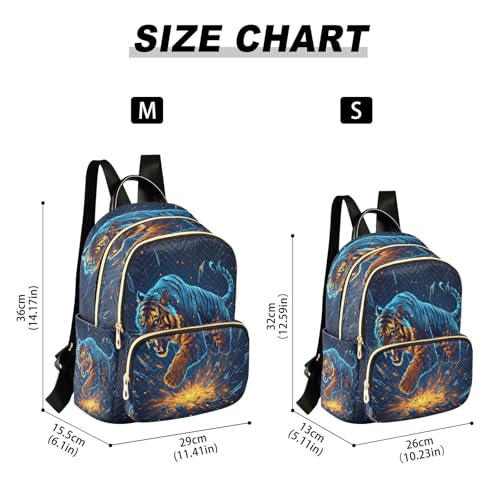 Sac à dos décontracté bleu clair au motif tigre multicolore moderne - 3