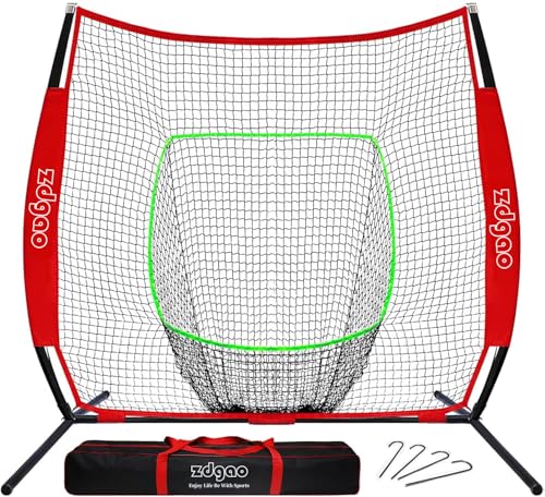 7&times;7ft Baseball Softball Practice Net- Portable Baseball Net for Batting, Hitting, Pitching Come...