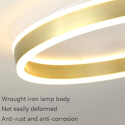 Miniatura 5 de MCWYH Lámpara de techo LED minimalista de montaje empotrado, lámpara de techo de metal y acrílico, 15.7 pulgadas, control remoto, atenuación