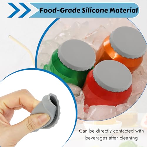 Dosendeckel Getränkedose, Silikondeckel für Dosen Getränke, Wiederverwendbare Bierdosen Abdeckung Deckel, Dosenabdeckung Verschluss für Standard Soda Cola,Grau,2 Stück