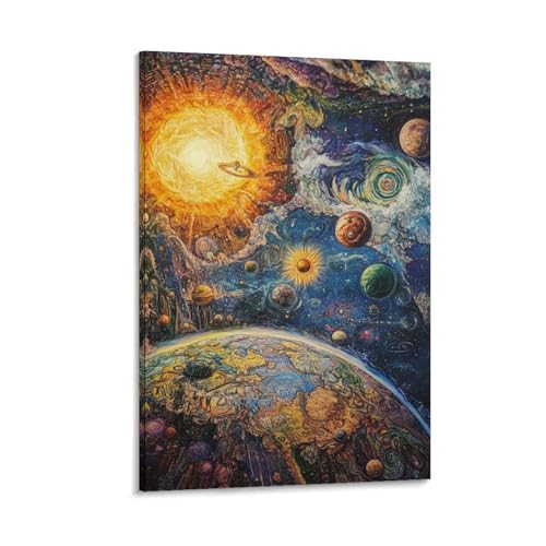 Toile Cosmique Galaxy Cadeau Idéal Passionnés d'Astronomie Tableau Mural 12x18"