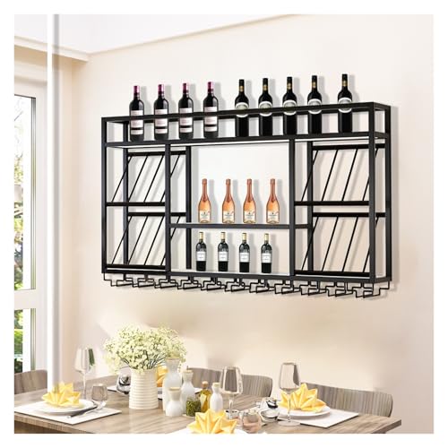 Étagère à vin murale avec support verres gain de place - 2