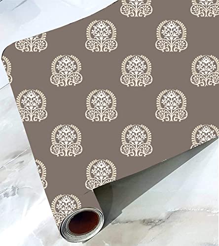 Image of CABANA HOMES Wall Stickers DIY Botanical Wallpaper for Bedroom (45 x 125 cm, 1 Roll) (6 sq. ft) Decorative Self Adhesive Decals Home Decor, Wardrobe, Living Room, Brown