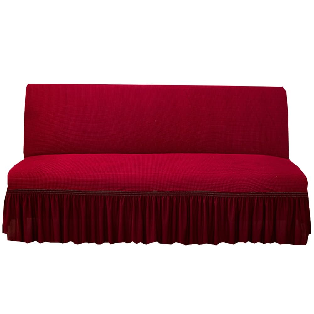 Funda elástica para sofá futón de 3 plazas, sin brazos, con faldón, color #9, perfecta para camas plegables, fácil de limpiar, ideal para decoración de sala de estar y Slish