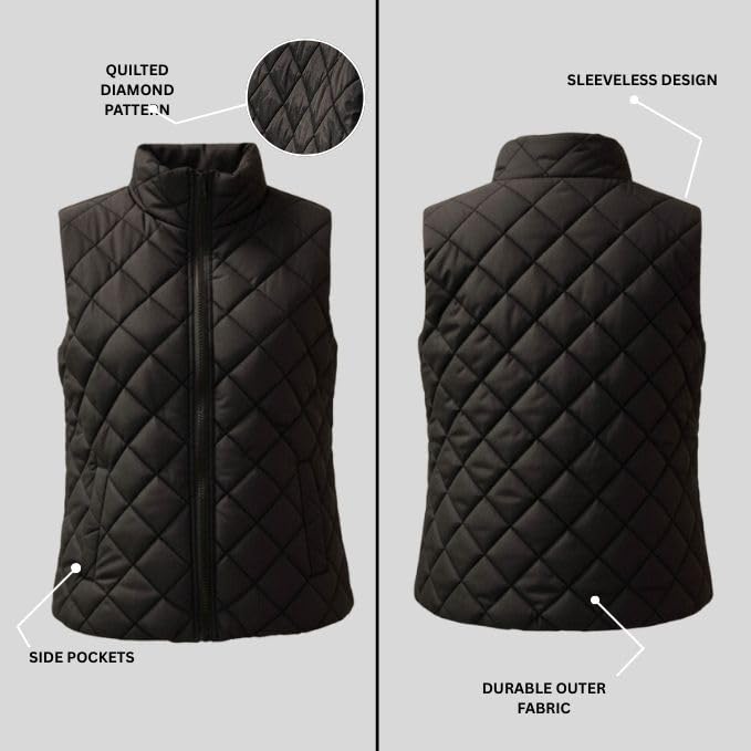 Image of Leriya Fashion Puffer Jacket for Women | Stylish Warm Standard Length Jackets for Women | Waterproof Windproof Cozy Jerkin for Ladies