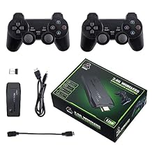 Cawevon Wireless Retro Gaming Console, 9 Classic Emulators, Plug and Play Video Game Stick Built-in 10000+ Classic Games, 4K HD HDMI Output for TV with Dual 2.4G Wireless Controllers 64G