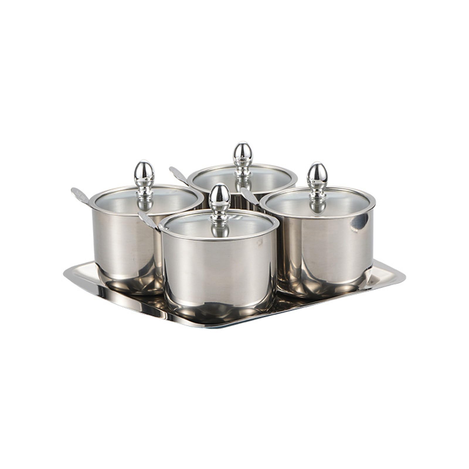 Buxuaaaa 304Stainless Steel Spices Jar Elegant Seasoning Jar Metal Seasoning Container for Kitchen Cooking and Dining Storage Jars