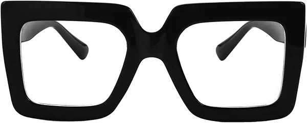 Onrtry Oversized Square Blue Light Glasses for Women Men Thick Frame Big Computer Eyewear Non-Prescription Eyeglasses
