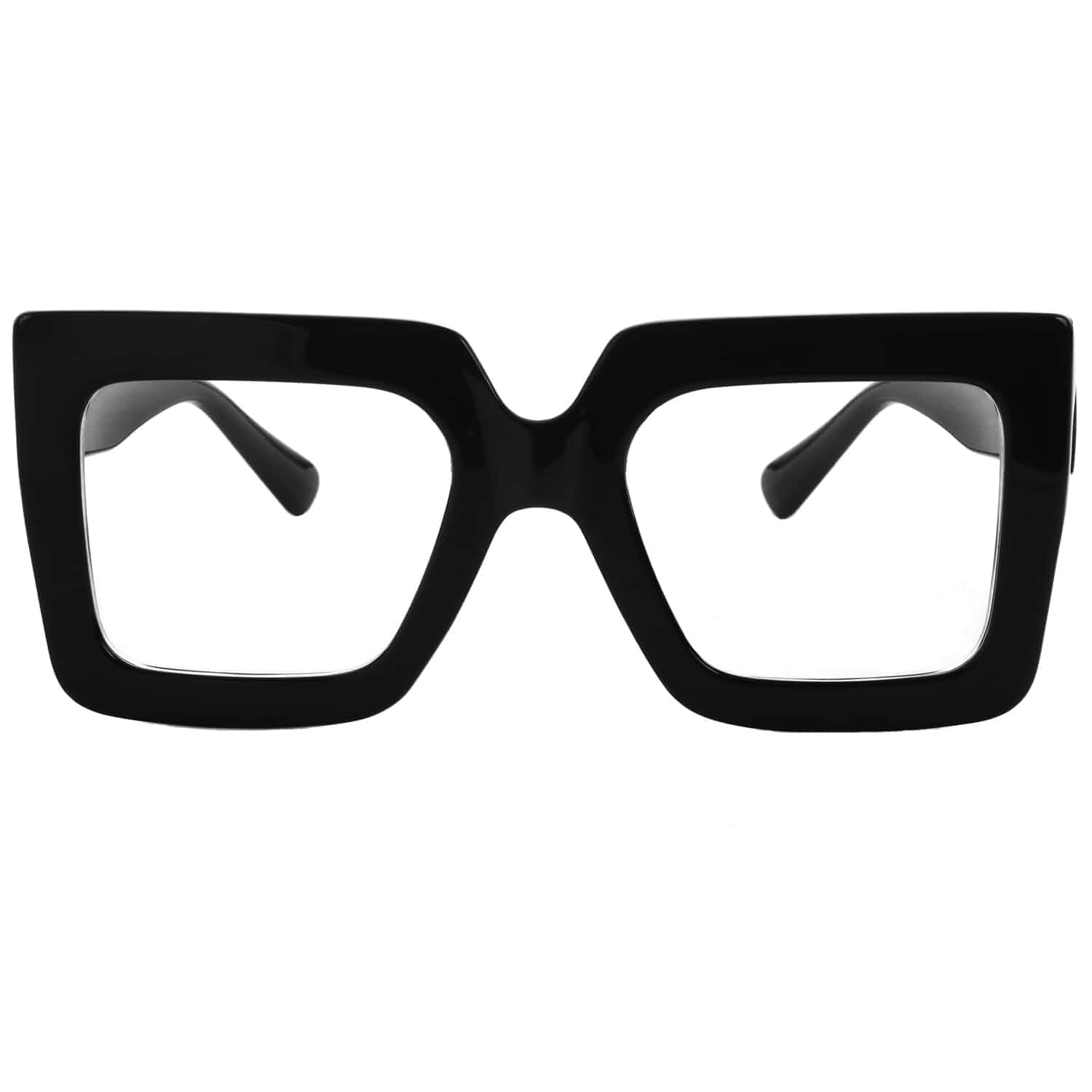 Onrtry Oversized Square Blue Light Glasses for Women Men Thick Frame Big Computer Eyewear Non-Prescription Eyeglasses