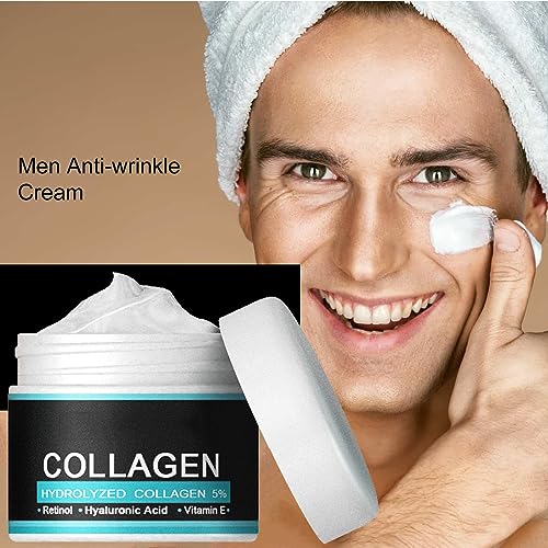 Collagen Mens Anti-Wrinkle Cream,Mens Anti-Aging Facial Cream,Collagen Men's Anti-Aging Cream,Skin Tightening Mens Cream,Particle Face Cream for Men,Face Firming Cream Tightening and Lifting,30G - Image 2