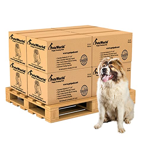 Image of PetsWorld Enormous Dog Pee Pads 37 inchx54 inch 800 Count - XXXL Pet Pee Pads for Giant Dogs & Pets, Heavy Duty Leak-Proof Dog Training Pads, Super Absorbent Quick-Dry Potty Pads with Adhesive Tabs