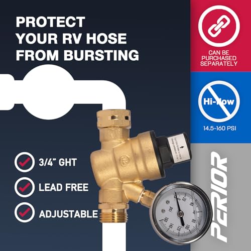 Image of 50 FT Heated Drinking Water Hose for RV Camper with Regulator, NSF 372 Certified Garden Hose with Automatic Thermostat Antifreeze Protection to -40F, GFCI Protection, 5 /8 inch ID, 3 /4 inch GHT Adapter