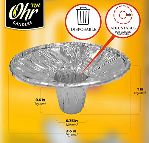 Ohr Extra Heavy Disposable Aluminium Foil Candle Holder, Drip Cup Bobeches - 200 Pack #TOP1