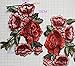 2PC DIY Roses Pair Flowers Floral Collar Bouquet Embroidered Appliques iron-ons patches Sticker Applique Badge (Red)