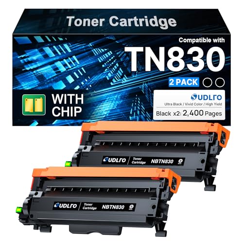 SUDLTO TN830 Toner Cartridge - Replacement for TN830 TN-830 TN830XL to use with HL-L2460DW DCP-L2640DW HL-L2405W HL-L2400D HL-L2480DW MFC-L2820DW MFC-L2820DWXL Printer (Black, 2-Pack)