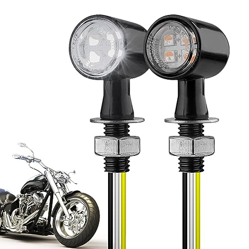 pisca-pisca para motocicleta - 2 peças luz indicadora LED metal vintage | Luz indicadora traseira da
