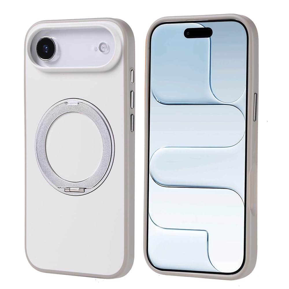 Zore Apple ile uyumlu iPhone 17 Air Kılıf M-Safe Şarj Özellikli Standlı Zore Proton Silikon Kapak Gri