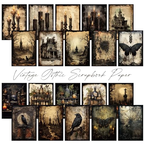 URROMA Lot de 100 Fournitures de Scrapbooking Vintage de Style Gothique pour Scrapbooking, décoration de Collage pour Cadre Photo, Album, carnet de Notes