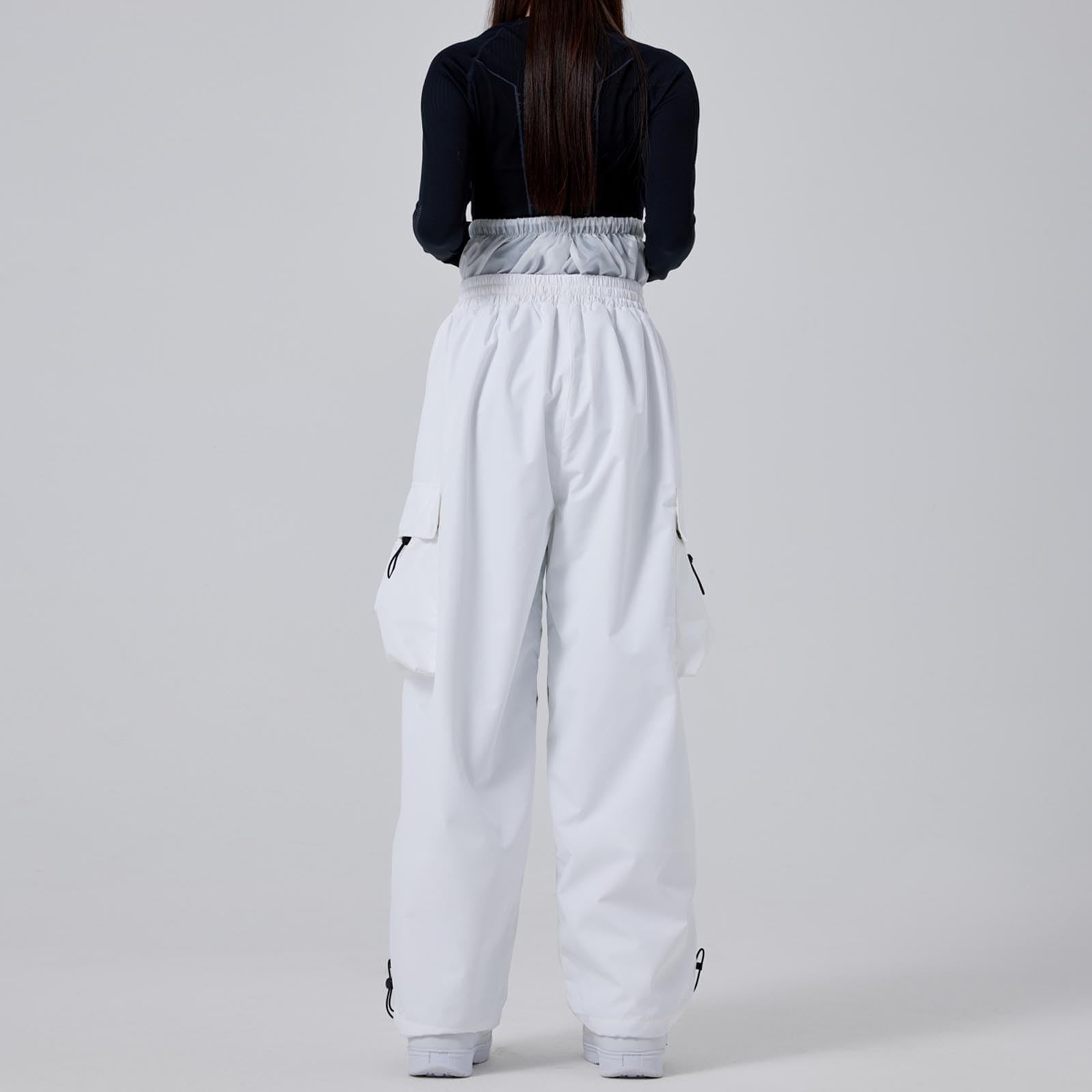 Pantalones de esquí para hombre y mujer, pantalones de snowboard anchos, multibolsillos, impermeable, cortavientos, transpirables, para correr, gimnasia, streetwear suave y cálido para