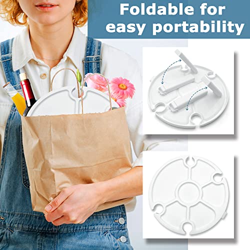 Samsier Portable Picnic Table For Outdoor With Wine Glass Holder, Small Plastic Round Table Foldable Waterproof Lightweight For Camping & Beach & Grass (White) #TOP5