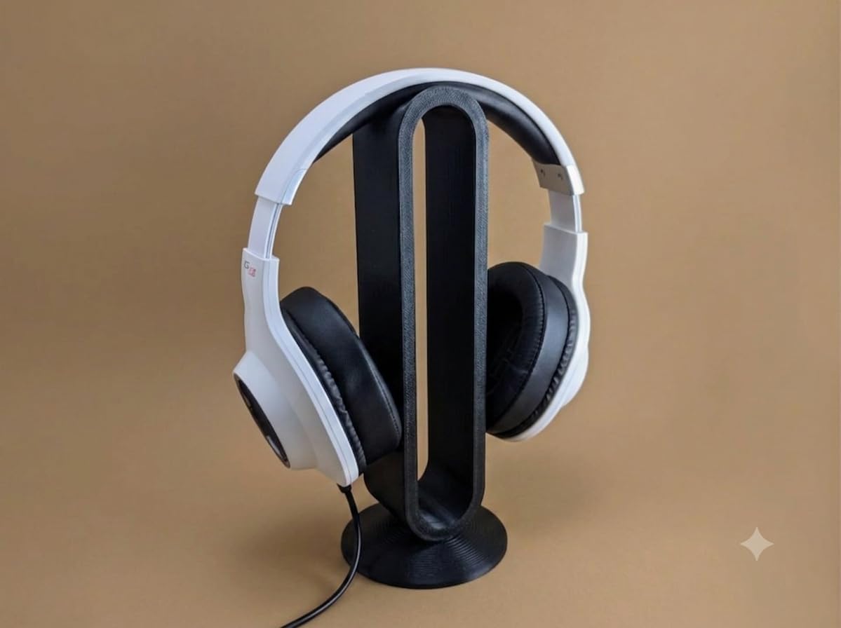 PICO SNAP Headphone Stand | Headset Holder for All Headphones Sizes | Oval Shape | Plastic Build (Only Stand) (Black)-image-24