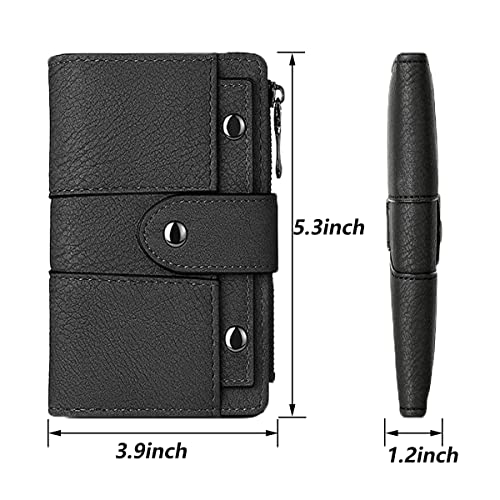 Image of Leather Small Wallet for Women, RFID Blocking Ladies Mini Purse with ID Window