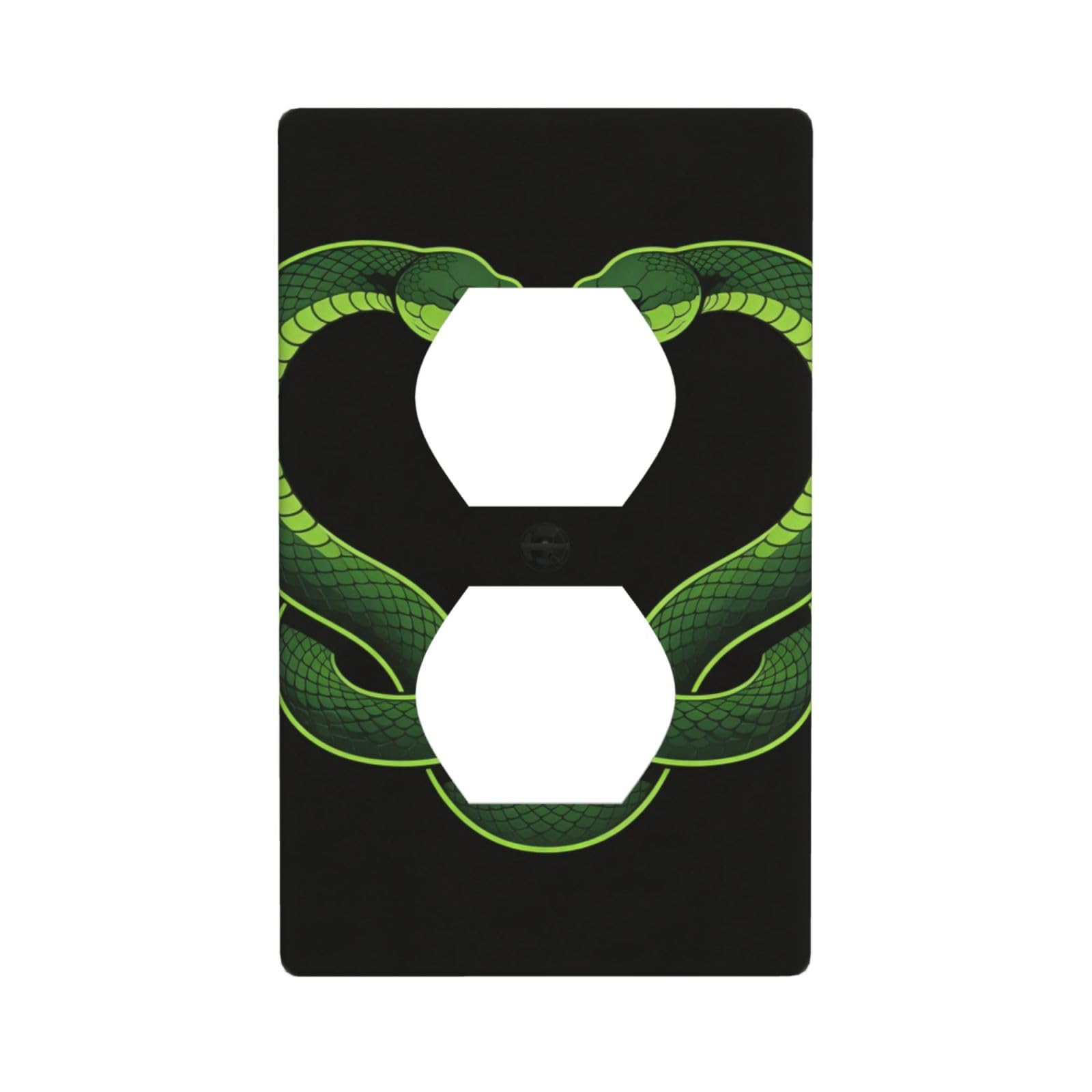 Snake Heart Decorative Switch Plate Cover-Unbreakable Polycarbonate Wall Plate for Home Office, 1 Gang with Screws