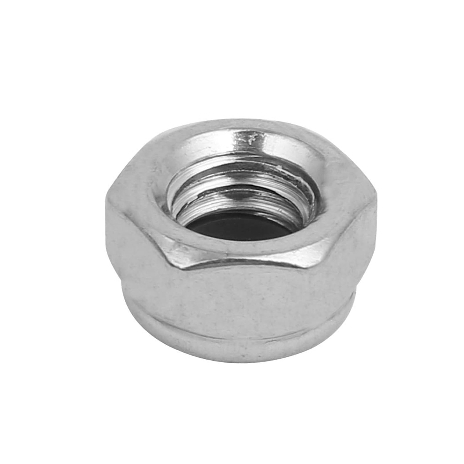 QUARKZMAN M8 x 1.25mm Hex Lock Dado x 4pz 304 Stainless Steel Left Hand Filettatura Blocco Inserito Esagonale Dado Elementi di fissaggio per Macchinari Fissaggio, [Argento Tono]