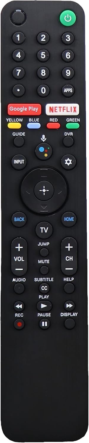 Voice Replacement Remote Control for Sony Smart TVs (RMF-TX500U) - Universal for Bravia 4K LED LCD UHD Models - with Google Assistant Voice Search & Dedicated Streaming Buttons - No Setup Required