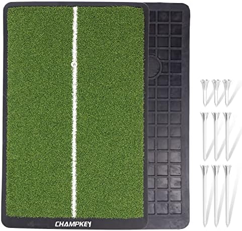 CHAMPKEY Alignment Guide Golf Practice Mat | Premium Fairway Golf Hitting Mat Ideal for Indoor and Outdoor Training