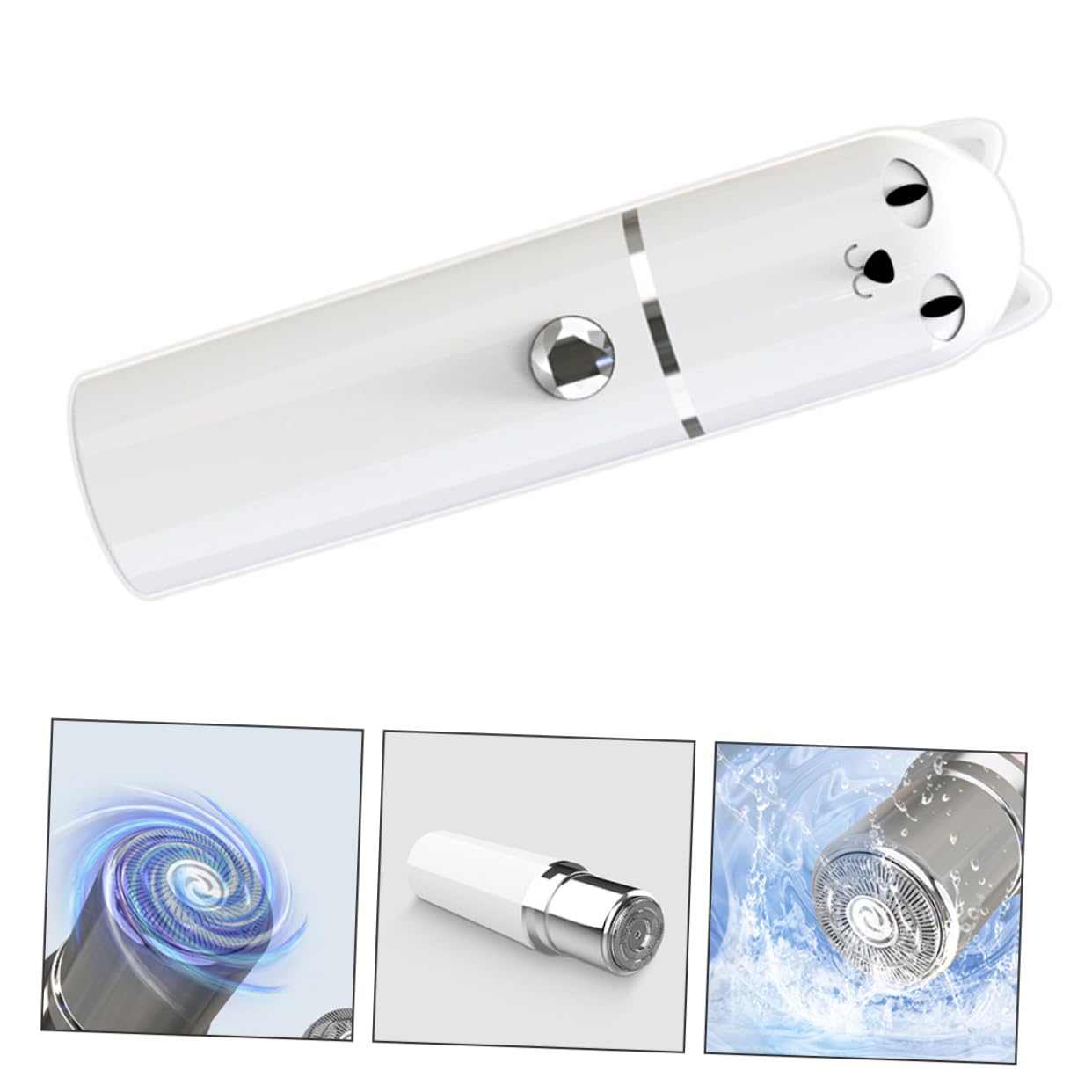 2piezas Afeitadora Eléctrica Recargable Para Mujer Depilador Facial y Húmedo y Seco Diseño Ergonómico Para Axilas y Bikini Material y Seguro