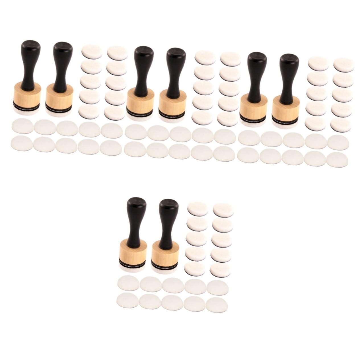 Operitacx 4 Set Di Pennelli In Spugna Timbri In Schiuma Per Pittura Spugne Per La Pulizia Spugne Per Il Trucco Rotonde Per Il Viso Per L'Artigianato Bastoncini Di