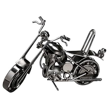 人形　バイク　金属　オブジェ　置物　インテリア　工芸品　美術品　A1338 バイク置物 オブジェ ボルト人形 メタルクラフト｜Yahoo!フリマ
