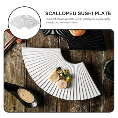 Plato sushi cerámico blanco estilo japonés 11 pulgadas miniatura 3