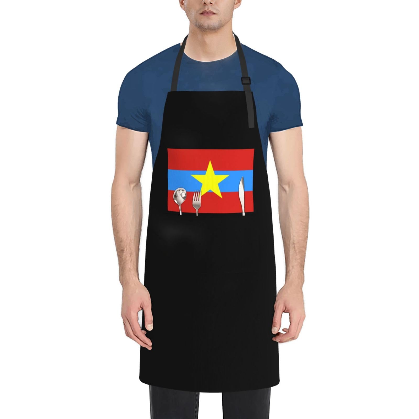 Tablier de travail imperméable avec poches, motif drapeau ANDPFV, idéal pour un anniversaire ou comme cadeau créatif