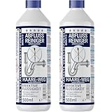 BMUT 2x 500ml Abflussreiniger Rohrreiniger Flüssig Konzentrat – Extra Stark gegen Verstopfungen – Gegen Haare, Fett & Seifenreste – Für Küche, Bad, WC – Chlorfrei & ohne Hitzebildung