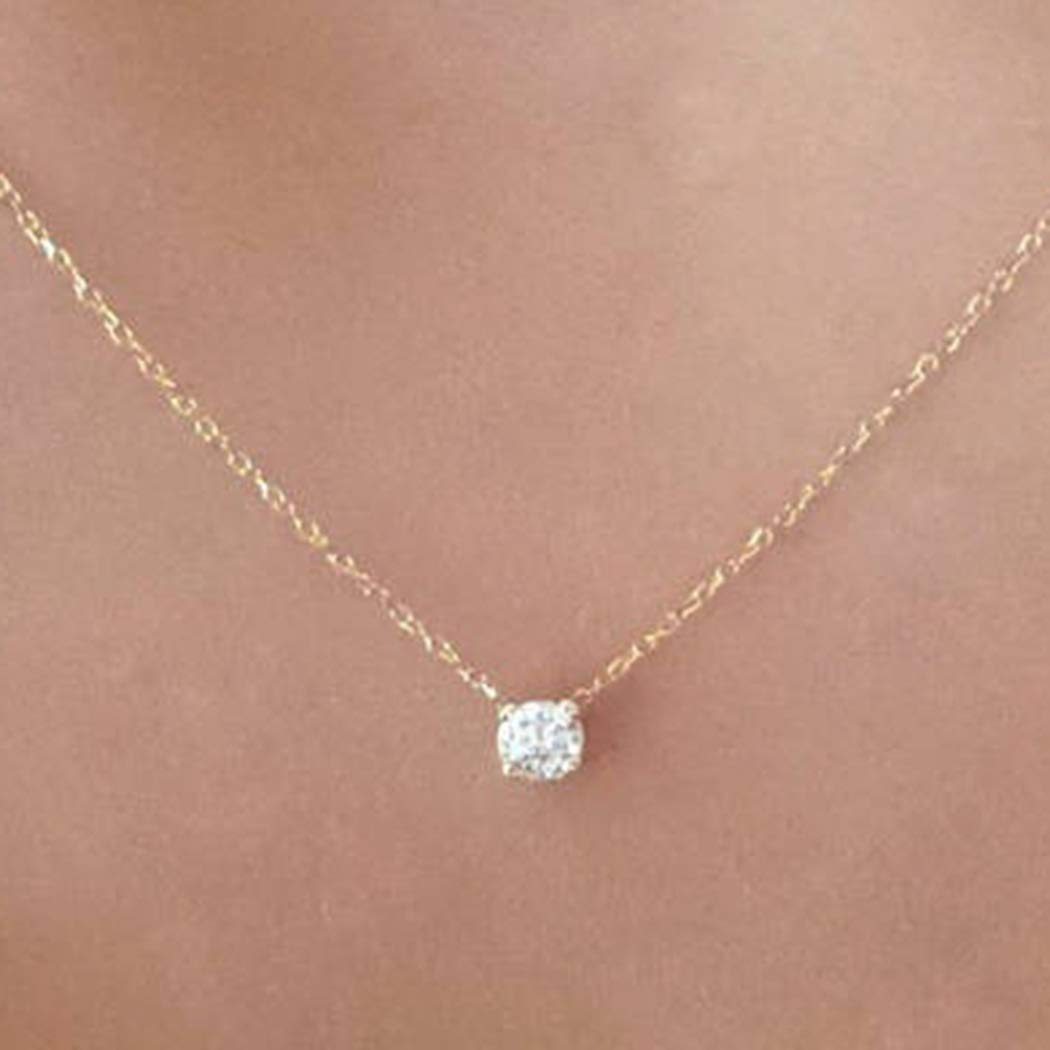 Fashion Rhinestone Ball Pendant Necklace for Women Girls