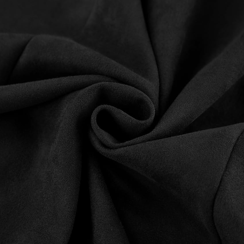 utcoco Womens Faux Suede Maxi Skirt Elegant High Waist A Line Midi Skirt for All Seasons - Image 6