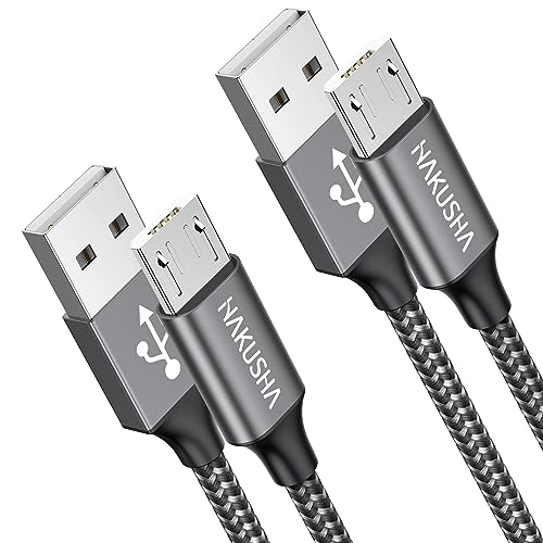 Cable Micro USB [1M/Lot de 2] Nylon Tressé Chargeur cable usb micro usb 3A Charge Rapide et Synchro pour Android Samsung Galaxy S7 S6 Edge J7 J5 J3, Redmi Note 5, Wiko, Huawei, Sony, LG, Kindle, PS4