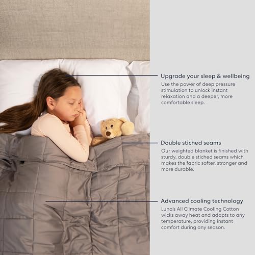 image for Luna Luxe Cotton Weighted Blanket for Kids - Soft Blankets Back to Sch