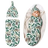 Lcokin Swaddle Blanket Cute Sloth Baby Stuff Newborn Baby Swaddling Blanket Sleep Sack with Beanie Hat Sets for Boys Girls Infant and Baby Shower Unisex