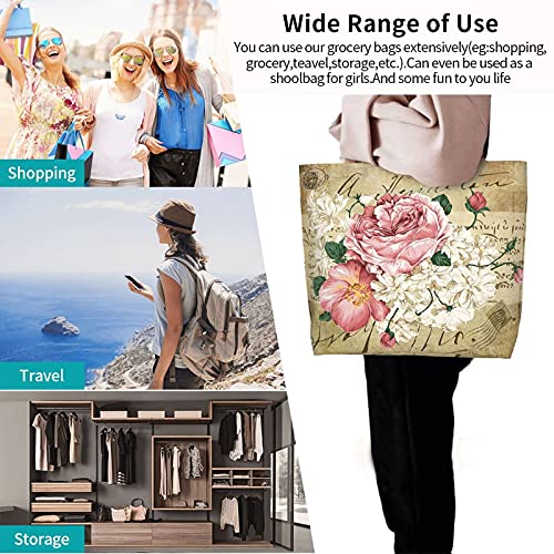 Famame-Vintage-Rose-Floral-Canvas-Tote-Bag-Large-Women-Casual-Shoulder-Bag-Handbag-Reusable-Multipurpose-Shopping-Grocery-Bag-For-Outdoor