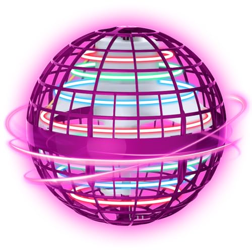 2025 Flying Orb Ball Toy - Christmas Cool Novelty Gift Hover Ball Galaxy Boomerang Hand Drone Magic Floating Ball Orbit Mini Outdoor Fidget Toy Stocking Stuffer for Kids Boys Girls Teens - (Pink)