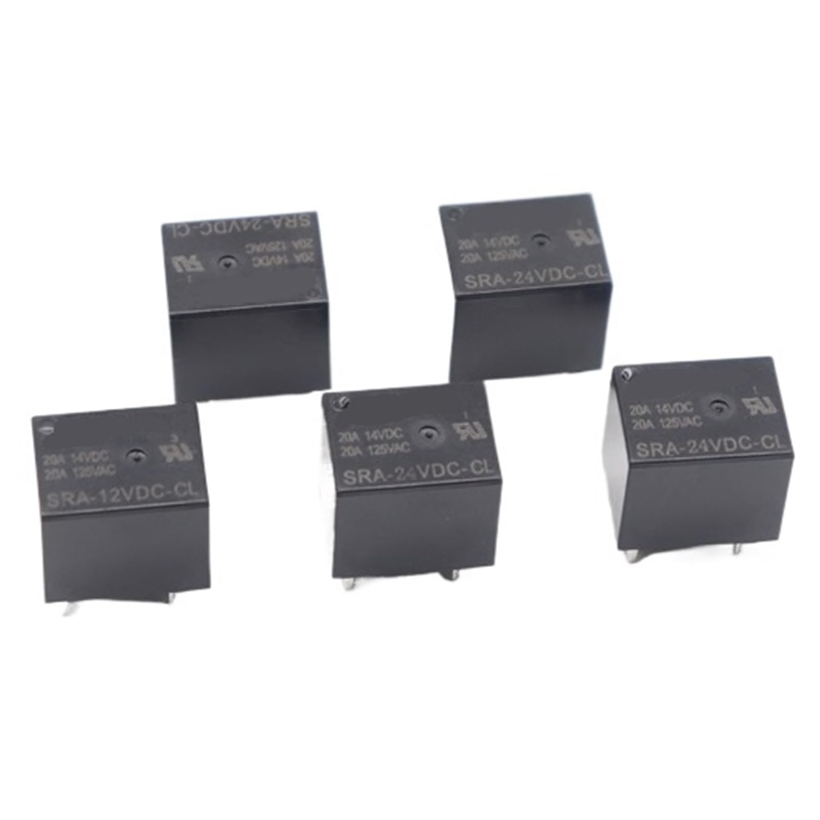 Relais de puissance automobile SRA-05VDC-CL commutation stable 5 broches noir haute performance